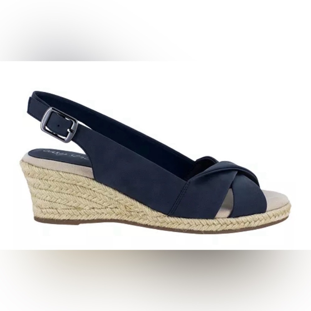 Easy Street Women Maureen Navy Blue Sandal 7.5N New